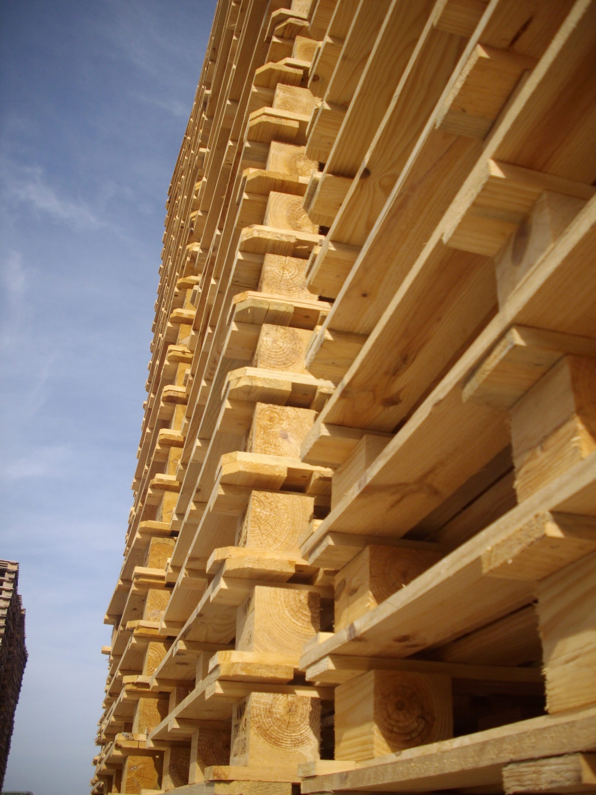 Palettes SARL Sabouraud Palettes fabriquées par la SARL Sabouraud empilées au dépôt
